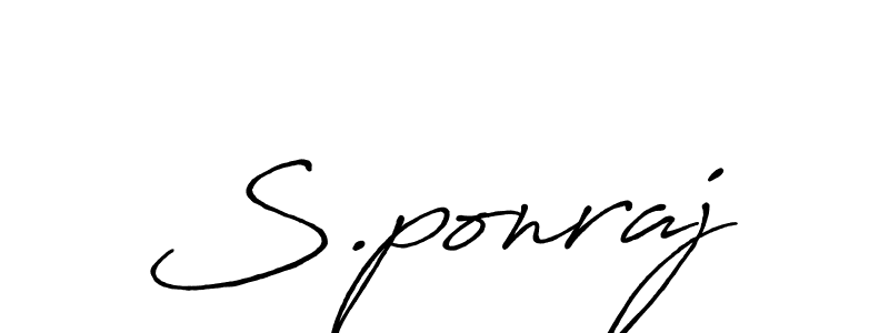 if you are searching for the best signature style for your name S.ponraj. so please give up your signature search. here we have designed multiple signature styles  using Antro_Vectra_Bolder. S.ponraj signature style 7 images and pictures png