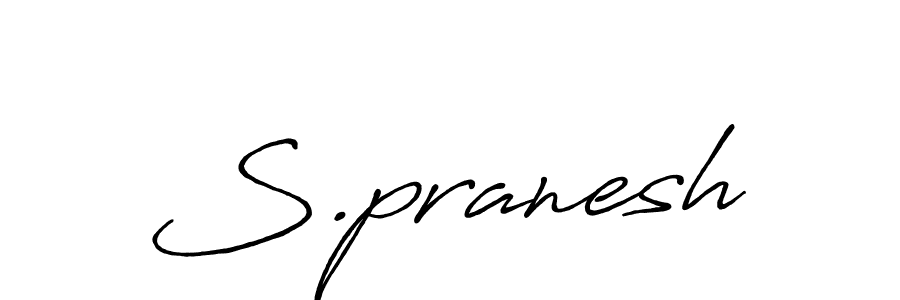 How to make S.pranesh name signature. Use Antro_Vectra_Bolder style for creating short signs online. This is the latest handwritten sign. S.pranesh signature style 7 images and pictures png