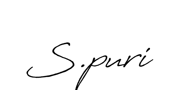 Make a beautiful signature design for name S.puri. With this signature (Antro_Vectra_Bolder) style, you can create a handwritten signature for free. S.puri signature style 7 images and pictures png