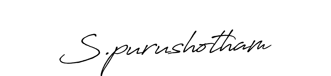 Use a signature maker to create a handwritten signature online. With this signature software, you can design (Antro_Vectra_Bolder) your own signature for name S.purushotham. S.purushotham signature style 7 images and pictures png