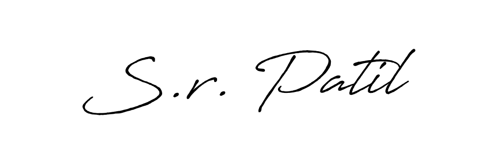 Make a beautiful signature design for name S.r. Patil. With this signature (Antro_Vectra_Bolder) style, you can create a handwritten signature for free. S.r. Patil signature style 7 images and pictures png