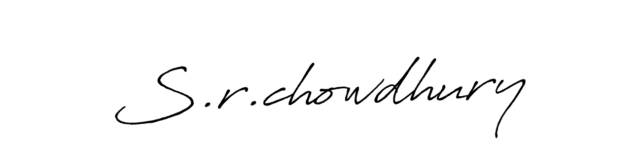 How to make S.r.chowdhury name signature. Use Antro_Vectra_Bolder style for creating short signs online. This is the latest handwritten sign. S.r.chowdhury signature style 7 images and pictures png