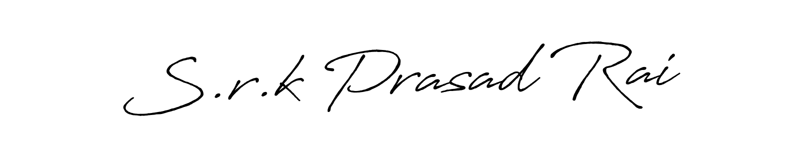 if you are searching for the best signature style for your name S.r.k Prasad Rai. so please give up your signature search. here we have designed multiple signature styles  using Antro_Vectra_Bolder. S.r.k Prasad Rai signature style 7 images and pictures png