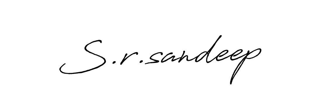 How to make S.r.sandeep name signature. Use Antro_Vectra_Bolder style for creating short signs online. This is the latest handwritten sign. S.r.sandeep signature style 7 images and pictures png