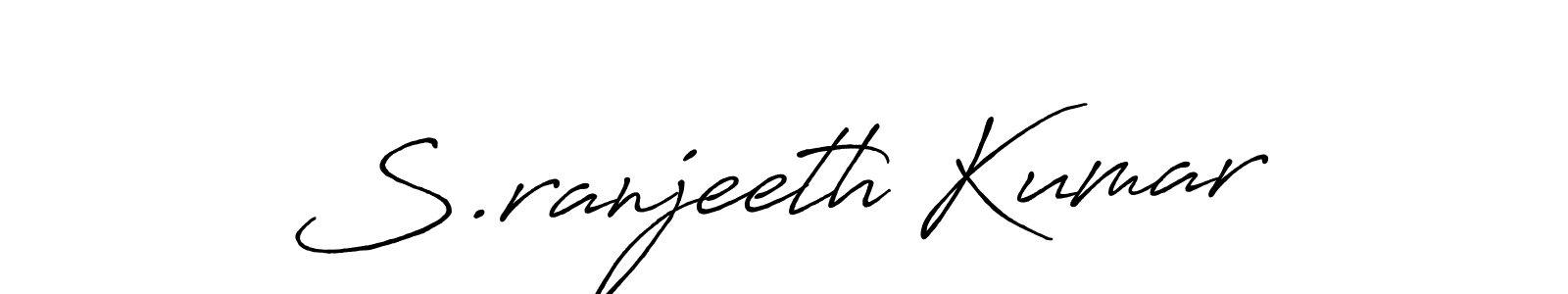 You should practise on your own different ways (Antro_Vectra_Bolder) to write your name (S.ranjeeth Kumar) in signature. don't let someone else do it for you. S.ranjeeth Kumar signature style 7 images and pictures png