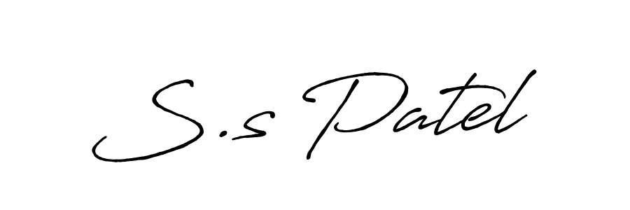 Create a beautiful signature design for name S.s Patel. With this signature (Antro_Vectra_Bolder) fonts, you can make a handwritten signature for free. S.s Patel signature style 7 images and pictures png