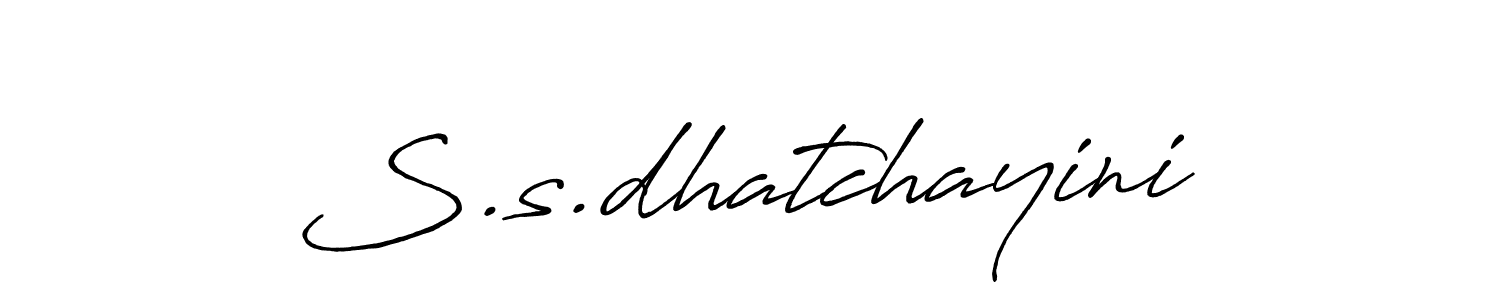 if you are searching for the best signature style for your name S.s.dhatchayini. so please give up your signature search. here we have designed multiple signature styles  using Antro_Vectra_Bolder. S.s.dhatchayini signature style 7 images and pictures png