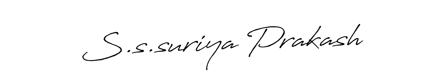 How to make S.s.suriya Prakash name signature. Use Antro_Vectra_Bolder style for creating short signs online. This is the latest handwritten sign. S.s.suriya Prakash signature style 7 images and pictures png