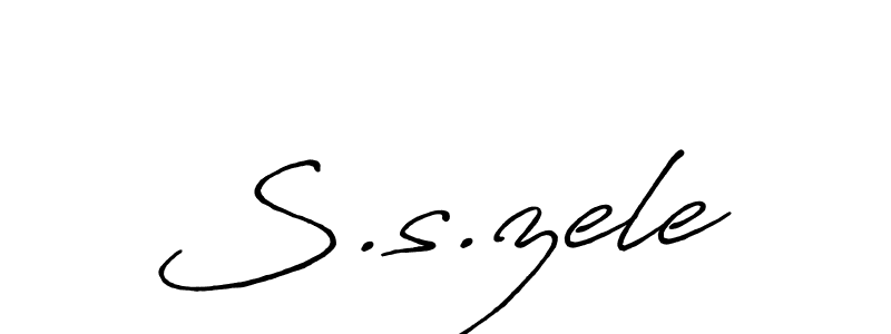 Make a beautiful signature design for name S.s.zele. With this signature (Antro_Vectra_Bolder) style, you can create a handwritten signature for free. S.s.zele signature style 7 images and pictures png