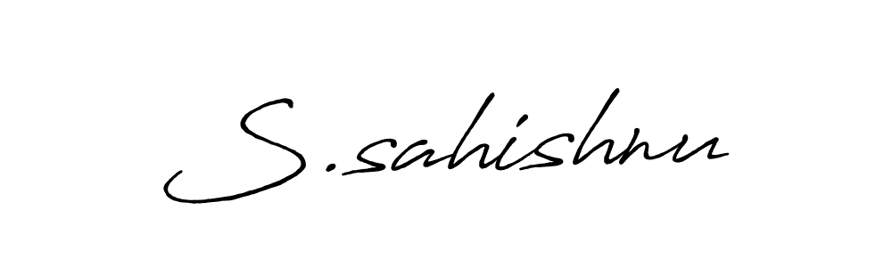Use a signature maker to create a handwritten signature online. With this signature software, you can design (Antro_Vectra_Bolder) your own signature for name S.sahishnu. S.sahishnu signature style 7 images and pictures png