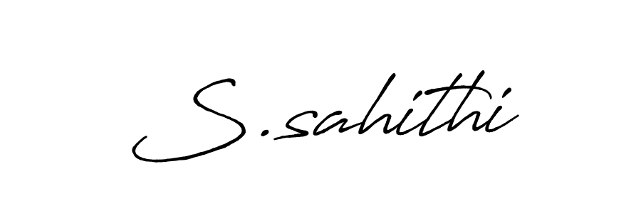 The best way (Antro_Vectra_Bolder) to make a short signature is to pick only two or three words in your name. The name S.sahithi include a total of six letters. For converting this name. S.sahithi signature style 7 images and pictures png