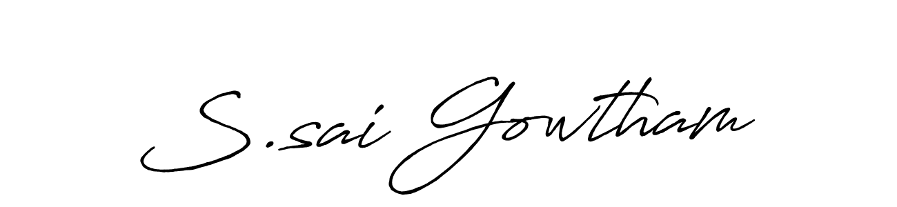 How to make S.sai Gowtham name signature. Use Antro_Vectra_Bolder style for creating short signs online. This is the latest handwritten sign. S.sai Gowtham signature style 7 images and pictures png