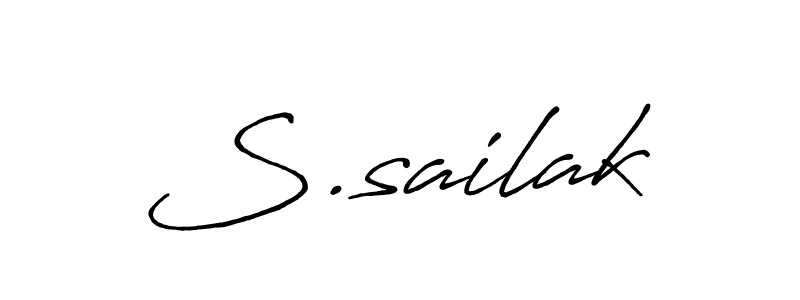 Use a signature maker to create a handwritten signature online. With this signature software, you can design (Antro_Vectra_Bolder) your own signature for name S.sailak. S.sailak signature style 7 images and pictures png