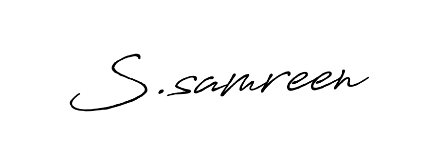 Use a signature maker to create a handwritten signature online. With this signature software, you can design (Antro_Vectra_Bolder) your own signature for name S.samreen. S.samreen signature style 7 images and pictures png