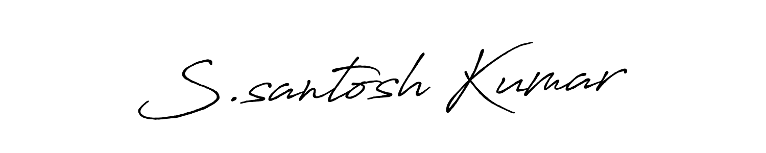 The best way (Antro_Vectra_Bolder) to make a short signature is to pick only two or three words in your name. The name S.santosh Kumar include a total of six letters. For converting this name. S.santosh Kumar signature style 7 images and pictures png