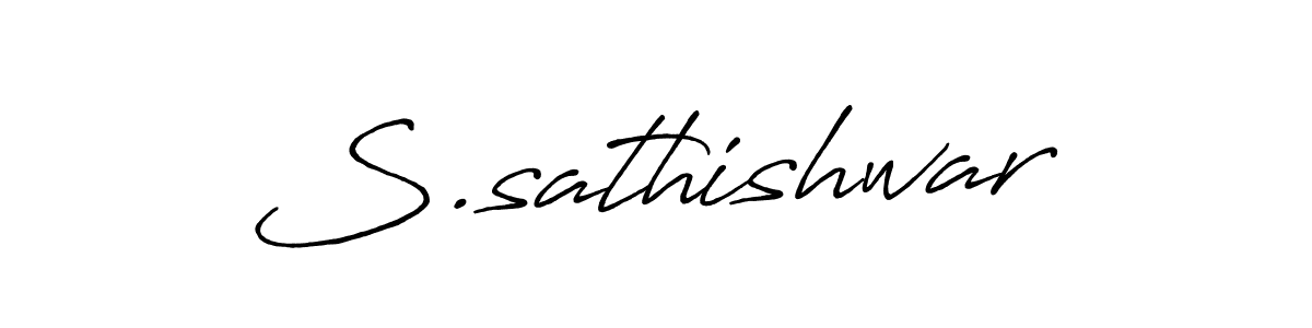 Use a signature maker to create a handwritten signature online. With this signature software, you can design (Antro_Vectra_Bolder) your own signature for name S.sathishwar. S.sathishwar signature style 7 images and pictures png