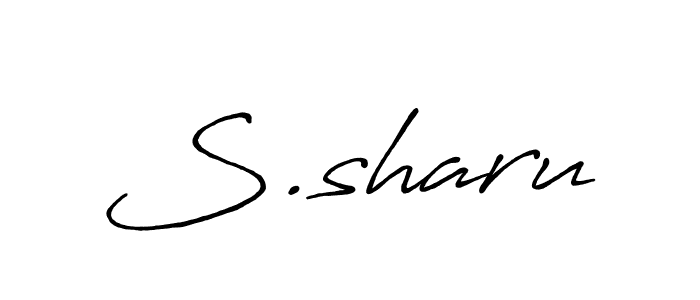 Use a signature maker to create a handwritten signature online. With this signature software, you can design (Antro_Vectra_Bolder) your own signature for name S.sharu. S.sharu signature style 7 images and pictures png