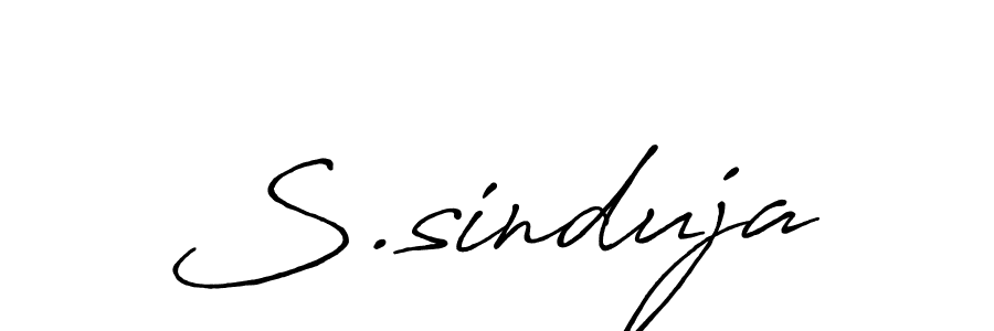 Make a beautiful signature design for name S.sinduja. With this signature (Antro_Vectra_Bolder) style, you can create a handwritten signature for free. S.sinduja signature style 7 images and pictures png