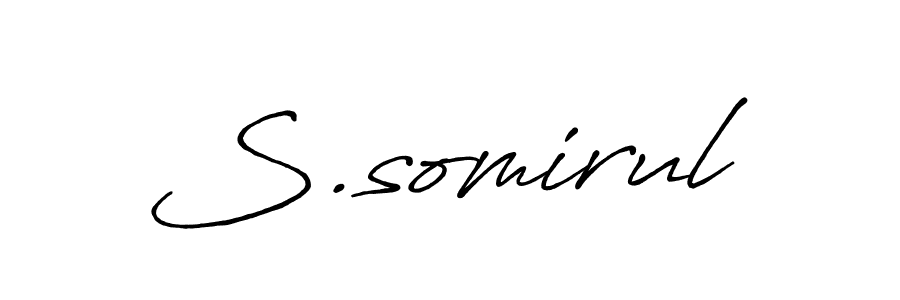 Design your own signature with our free online signature maker. With this signature software, you can create a handwritten (Antro_Vectra_Bolder) signature for name S.somirul. S.somirul signature style 7 images and pictures png