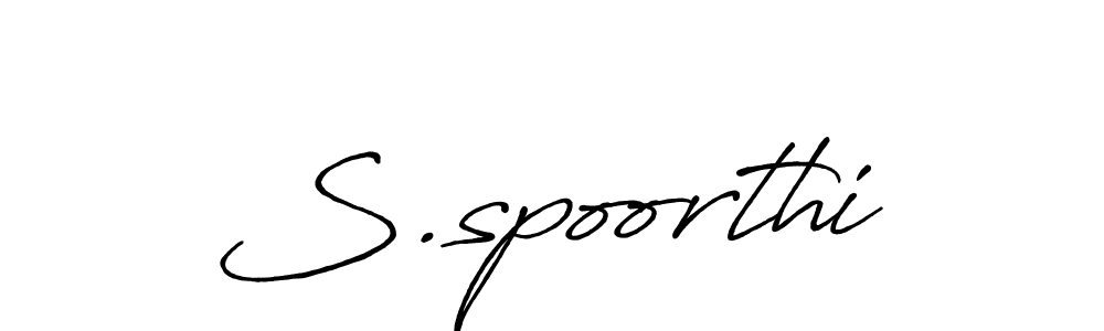 The best way (Antro_Vectra_Bolder) to make a short signature is to pick only two or three words in your name. The name S.spoorthi include a total of six letters. For converting this name. S.spoorthi signature style 7 images and pictures png