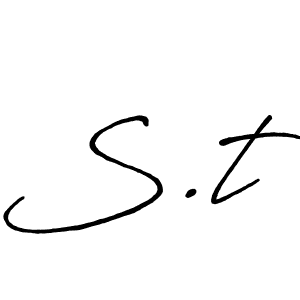 Create a beautiful signature design for name S.t. With this signature (Antro_Vectra_Bolder) fonts, you can make a handwritten signature for free. S.t signature style 7 images and pictures png
