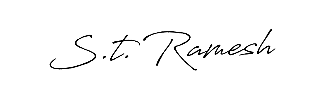How to make S.t. Ramesh signature? Antro_Vectra_Bolder is a professional autograph style. Create handwritten signature for S.t. Ramesh name. S.t. Ramesh signature style 7 images and pictures png
