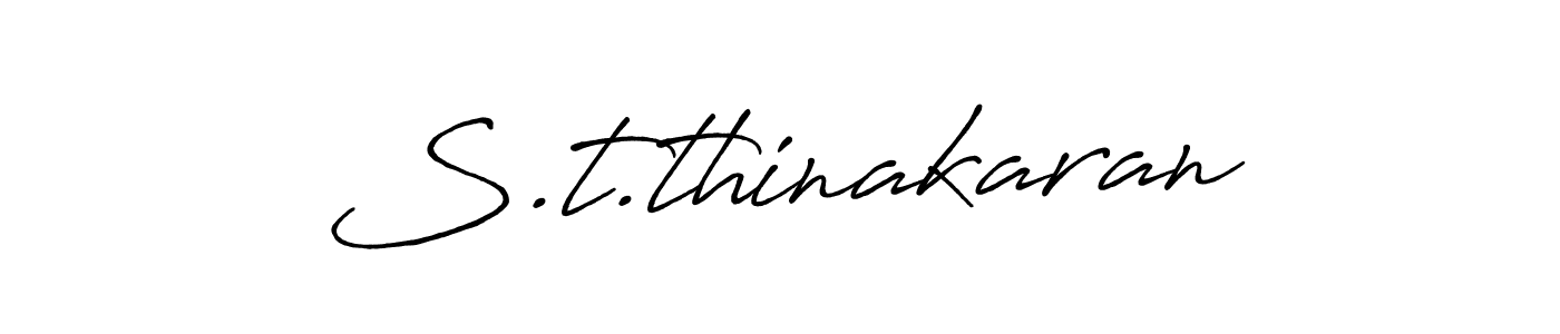 Make a beautiful signature design for name S.t.thinakaran. With this signature (Antro_Vectra_Bolder) style, you can create a handwritten signature for free. S.t.thinakaran signature style 7 images and pictures png