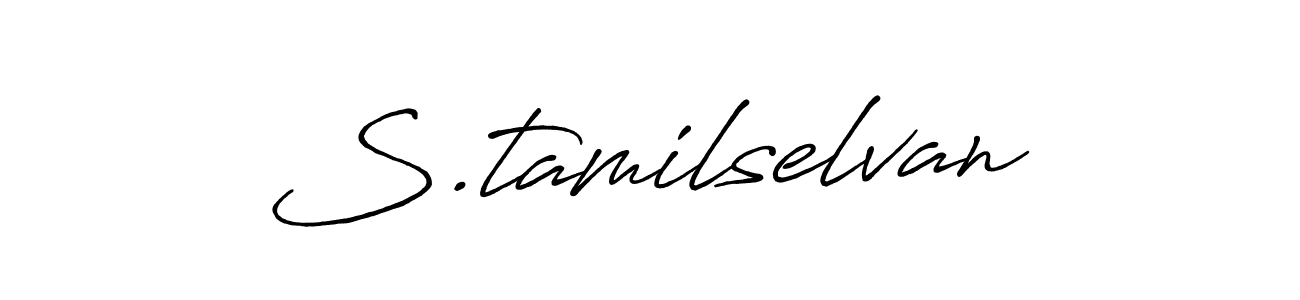 How to make S.tamilselvan name signature. Use Antro_Vectra_Bolder style for creating short signs online. This is the latest handwritten sign. S.tamilselvan signature style 7 images and pictures png