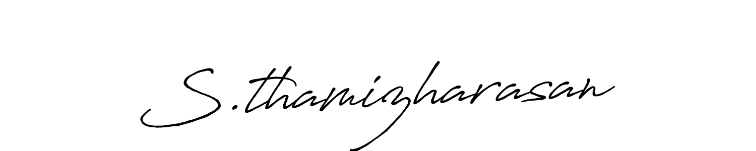 Use a signature maker to create a handwritten signature online. With this signature software, you can design (Antro_Vectra_Bolder) your own signature for name S.thamizharasan. S.thamizharasan signature style 7 images and pictures png
