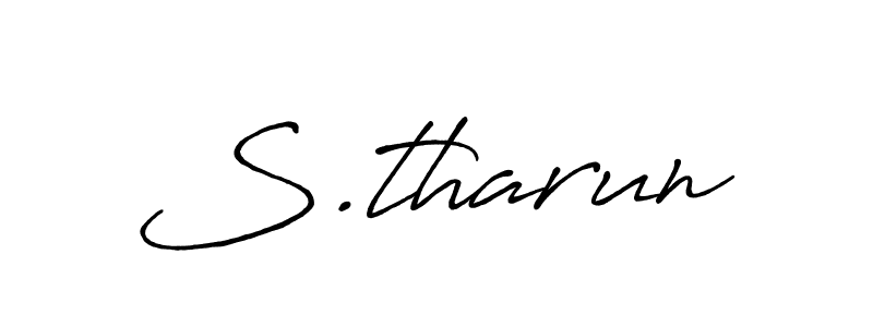 Use a signature maker to create a handwritten signature online. With this signature software, you can design (Antro_Vectra_Bolder) your own signature for name S.tharun. S.tharun signature style 7 images and pictures png