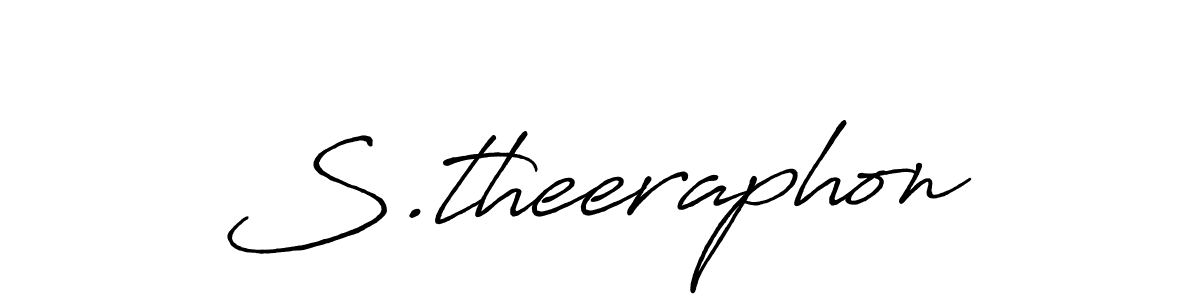 Use a signature maker to create a handwritten signature online. With this signature software, you can design (Antro_Vectra_Bolder) your own signature for name S.theeraphon. S.theeraphon signature style 7 images and pictures png