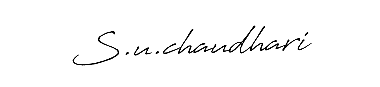 if you are searching for the best signature style for your name S.u.chaudhari. so please give up your signature search. here we have designed multiple signature styles  using Antro_Vectra_Bolder. S.u.chaudhari signature style 7 images and pictures png