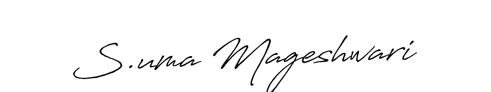 Create a beautiful signature design for name S.uma Mageshwari. With this signature (Antro_Vectra_Bolder) fonts, you can make a handwritten signature for free. S.uma Mageshwari signature style 7 images and pictures png