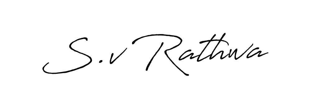 Make a beautiful signature design for name S.v Rathwa. With this signature (Antro_Vectra_Bolder) style, you can create a handwritten signature for free. S.v Rathwa signature style 7 images and pictures png