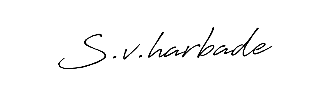 Create a beautiful signature design for name S.v.harbade. With this signature (Antro_Vectra_Bolder) fonts, you can make a handwritten signature for free. S.v.harbade signature style 7 images and pictures png