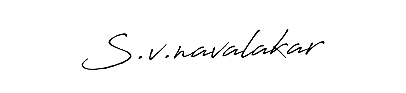 Create a beautiful signature design for name S.v.navalakar. With this signature (Antro_Vectra_Bolder) fonts, you can make a handwritten signature for free. S.v.navalakar signature style 7 images and pictures png