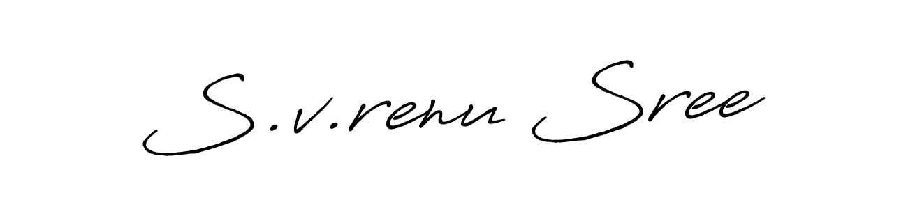 Use a signature maker to create a handwritten signature online. With this signature software, you can design (Antro_Vectra_Bolder) your own signature for name S.v.renu Sree. S.v.renu Sree signature style 7 images and pictures png