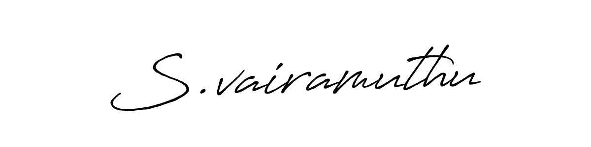 Make a beautiful signature design for name S.vairamuthu. With this signature (Antro_Vectra_Bolder) style, you can create a handwritten signature for free. S.vairamuthu signature style 7 images and pictures png