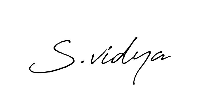 Design your own signature with our free online signature maker. With this signature software, you can create a handwritten (Antro_Vectra_Bolder) signature for name S.vidya. S.vidya signature style 7 images and pictures png