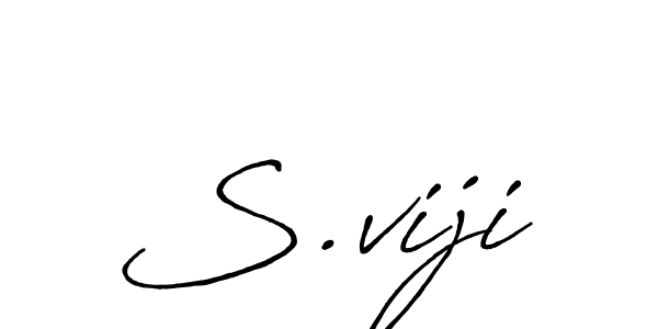 Make a beautiful signature design for name S.viji. With this signature (Antro_Vectra_Bolder) style, you can create a handwritten signature for free. S.viji signature style 7 images and pictures png