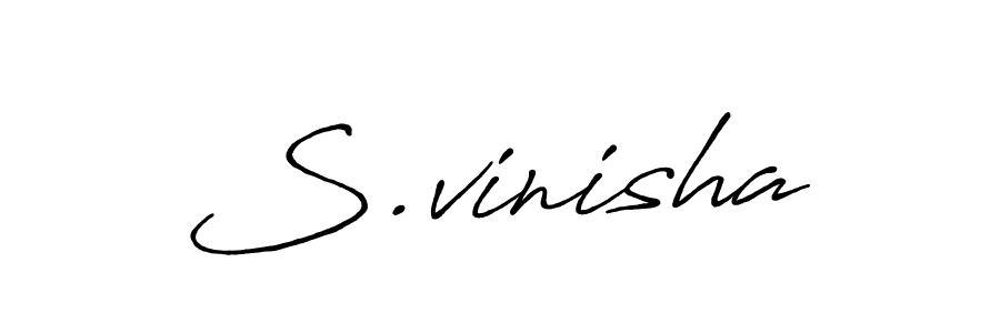 Create a beautiful signature design for name S.vinisha. With this signature (Antro_Vectra_Bolder) fonts, you can make a handwritten signature for free. S.vinisha signature style 7 images and pictures png