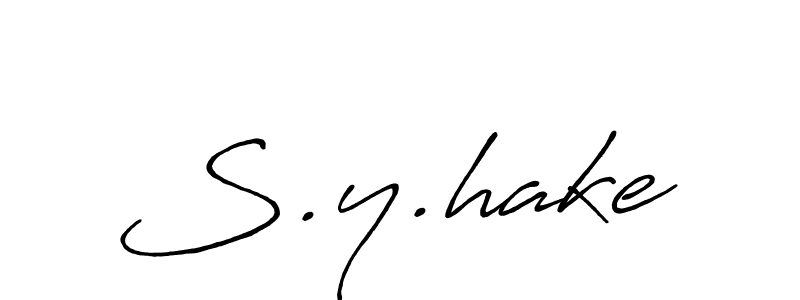 Create a beautiful signature design for name S.y.hake. With this signature (Antro_Vectra_Bolder) fonts, you can make a handwritten signature for free. S.y.hake signature style 7 images and pictures png