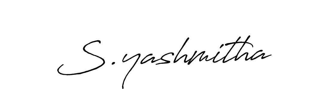 How to make S.yashmitha name signature. Use Antro_Vectra_Bolder style for creating short signs online. This is the latest handwritten sign. S.yashmitha signature style 7 images and pictures png