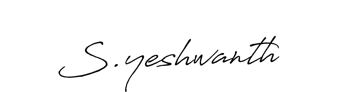 Make a beautiful signature design for name S.yeshwanth. With this signature (Antro_Vectra_Bolder) style, you can create a handwritten signature for free. S.yeshwanth signature style 7 images and pictures png