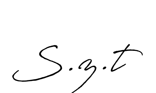 S.z.t stylish signature style. Best Handwritten Sign (Antro_Vectra_Bolder) for my name. Handwritten Signature Collection Ideas for my name S.z.t. S.z.t signature style 7 images and pictures png