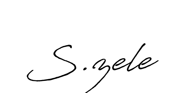 Design your own signature with our free online signature maker. With this signature software, you can create a handwritten (Antro_Vectra_Bolder) signature for name S.zele. S.zele signature style 7 images and pictures png