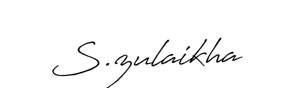 if you are searching for the best signature style for your name S.zulaikha. so please give up your signature search. here we have designed multiple signature styles  using Antro_Vectra_Bolder. S.zulaikha signature style 7 images and pictures png