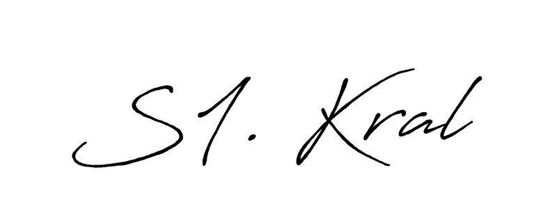 How to make S1. Kral signature? Antro_Vectra_Bolder is a professional autograph style. Create handwritten signature for S1. Kral name. S1. Kral signature style 7 images and pictures png