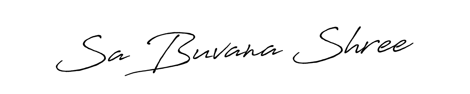 Use a signature maker to create a handwritten signature online. With this signature software, you can design (Antro_Vectra_Bolder) your own signature for name Sa Buvana Shree. Sa Buvana Shree signature style 7 images and pictures png