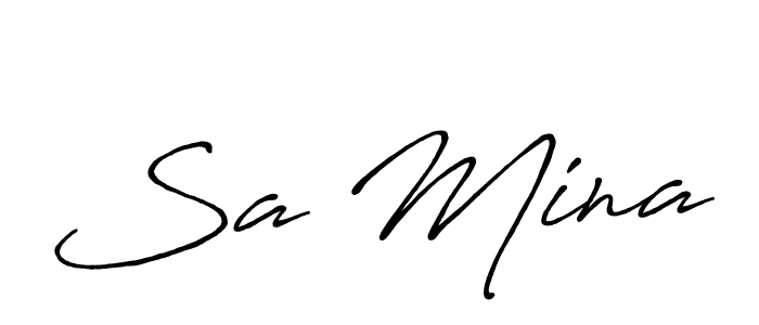 Create a beautiful signature design for name Sa Mina. With this signature (Antro_Vectra_Bolder) fonts, you can make a handwritten signature for free. Sa Mina signature style 7 images and pictures png